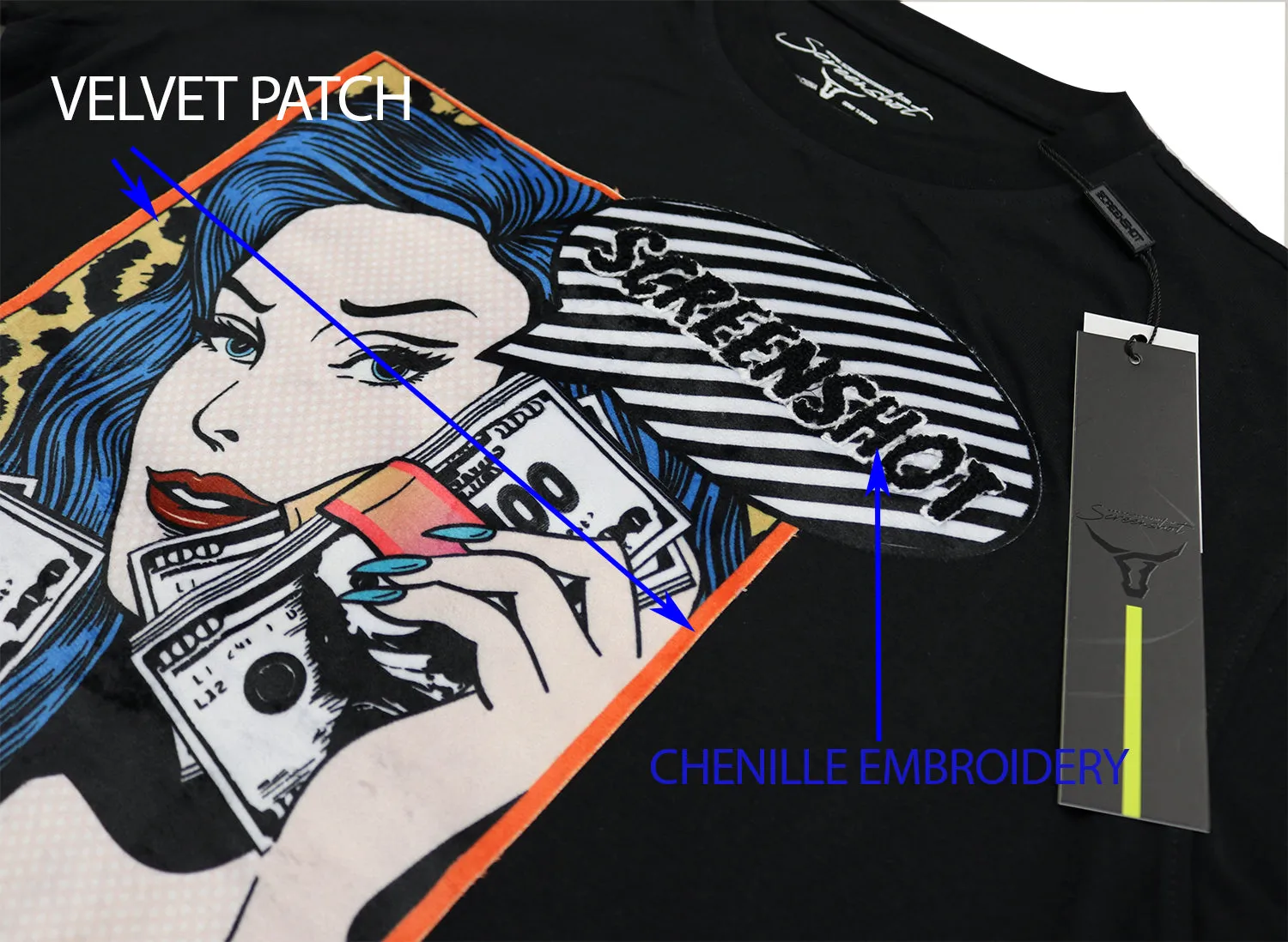 POP ART CARTON PREMIUM T-SHIRTS-S11057 (BLACK)